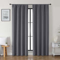 Gwine Charcoal Grey Blackout Curtains 84 Inches Long 2 Panels