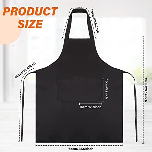 JaGely 36 Pcs Black Bib Aprons with 2 Pockets, Unisex Washable