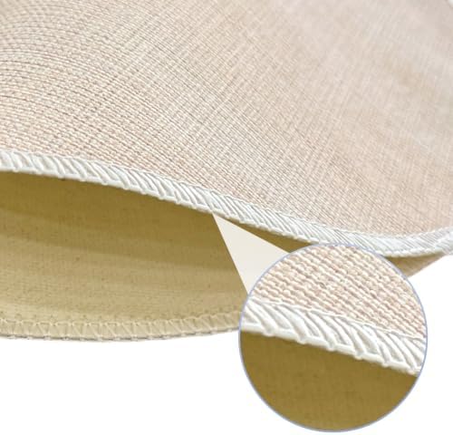 Beige Placemats Set of 6, 15 Inch Round for Kitchen & Dining Room