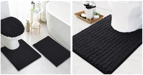 Arotive Chenille Bath Rugs Bundle - 4 Pcs Set: 2 Shaggy Soft Chenille