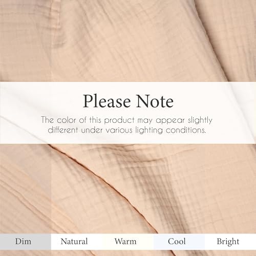100% Cotton Gauze 50"X70" Large Throw 4 Layered Blanket- Parchment