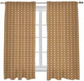 Geometric Stripes Brown Sheer Curtains 72 Inch length,Rod Pocket