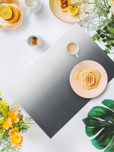 Placemats Set of 8 for Dining Table, Gray Gradient Washable Non-Slip