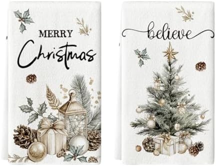 Artoid Mode Pinecone Christmas Kitchen Towels Set of 2 18x26 Inch