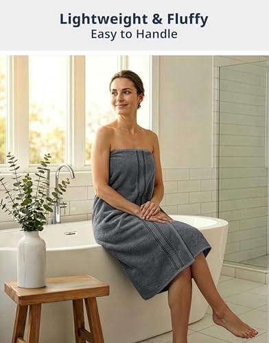 LANE LINEN Oversized Bath Sheets Set Absorbent Quick Dry 4 Pack - Cool
