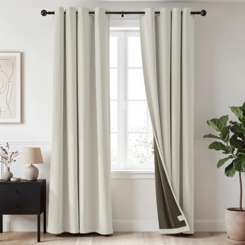 Lazzzy 100% Blackout Curtains Grommet Drapes 52 * 84 Luxury Decor