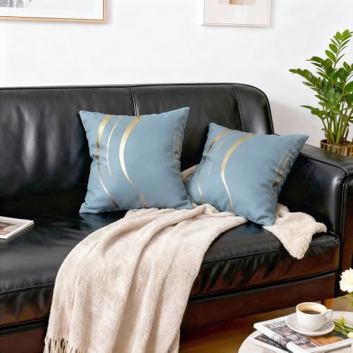 MYRU Striped Decorative Throw Pillow Case, Polyester Square Sofa