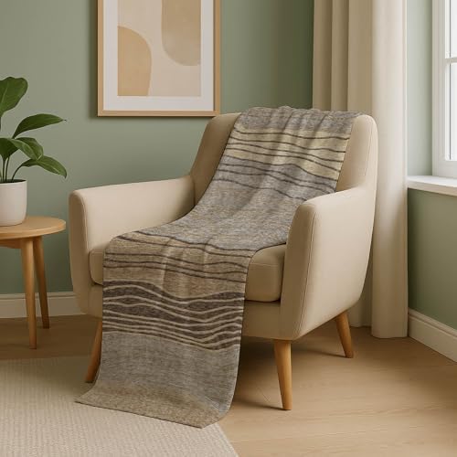 Addison Rugs ASB735 Taupe 50" x 70" Oversized Sherpa Throw Blanket