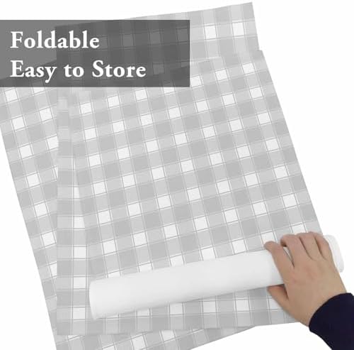 Placemats Set of 8, Pastoral Gray Buffalo Plaid Table Mats Washable