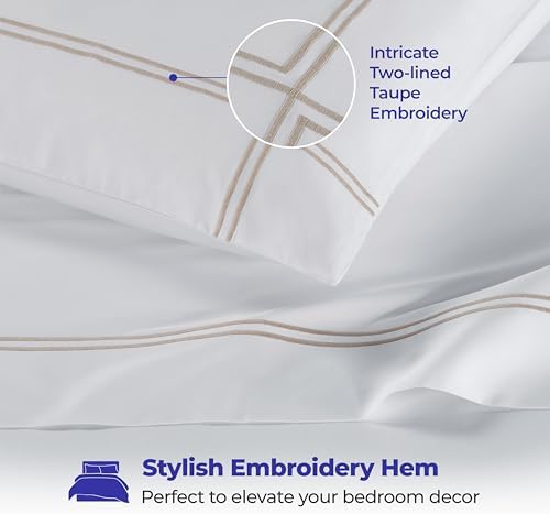 Superior Embroidered Cotton Bed Sheet Set, 1 Elastic Deep Pocket