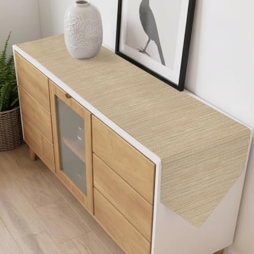 Modern Minimalist Art Table Runner 108 Inches Long, Solid Color Linen