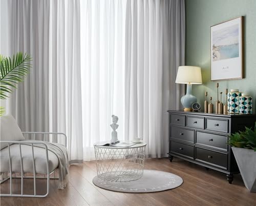 Draperies Sheer 2 Panel Set,2 x 34W x 63H,Semi Sheer Curtains for