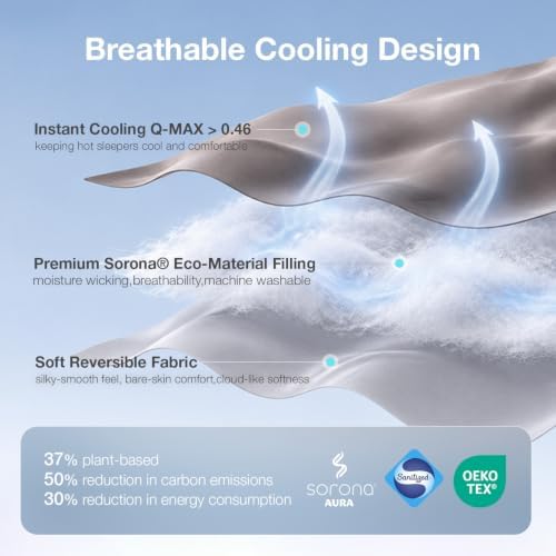 Novilla Cooling Comforter Set for Hot Sleepers 5pcs Queen Cooling