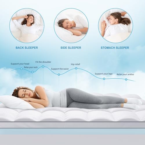 MASVIS Queen Size Dual Layer 4 Inch Memory Foam Mattress Topper