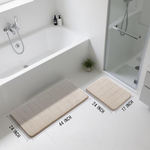 Yimobra Large Memory Foam Bathroom Mat Set, 44 x 24 & 24 x 17 in