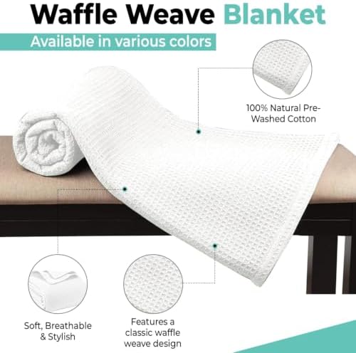 100% Cotton Blankets for Bed - Waffle Weave Blankets for Summer