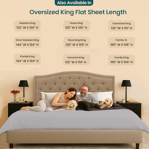 SGI bedding 132" W x 120" L 1Pc Alaskan King Flat Sheet Only - 600