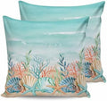 Pillow Covers 20x20 Set of 2, Coastal Beach Square Throw Pillow Covers