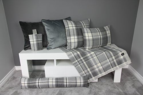 McAlister Textiles Charcoal Gray Heritage Tartan Decorative Throw