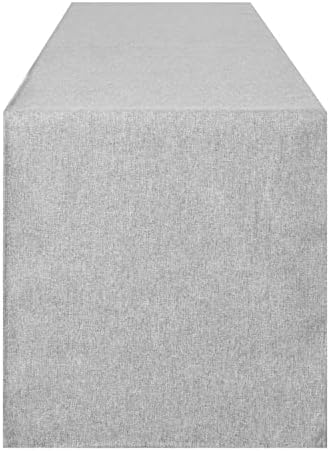 Grey Cotton Table Runner 13 x 72 Inches Long Farmhouse Style