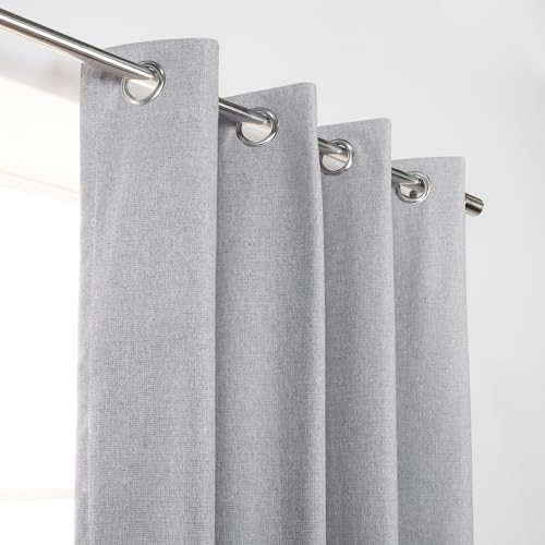 Home Fashion Max Total Blackout Set of 2 Linen Textured Curtains