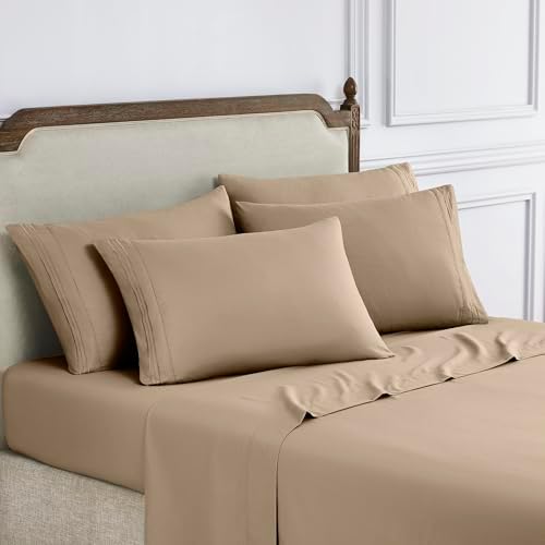 Modern Threads 6-Piece Bed Sheet Set - Deep Pocket, Soft Brushed