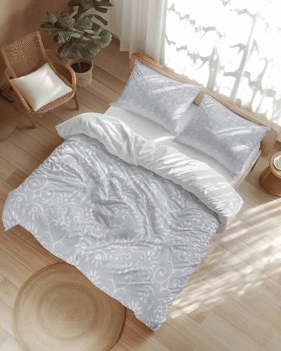 LooPoP Duvet Cover Set Full SizeBoho Floral Comforter Sets 3 Pieces