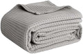 100% Cotton Blankets for Bed - Waffle Weave Blankets for Summer