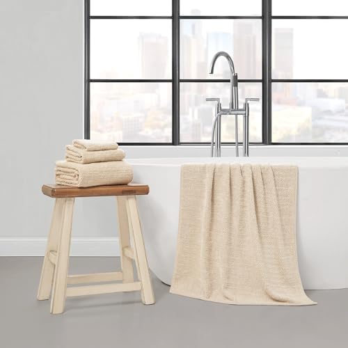 Lucky Brand Luxurious Boucle 6 Piece Bath Towel Set - (2) Bath Towels