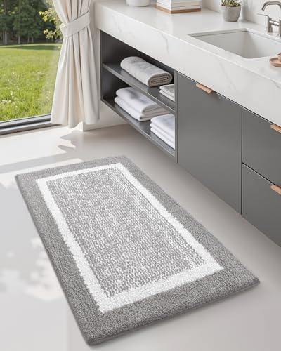Color&Geometry Simple and Stylish Long Bathroom Rugs Runner Non Slip