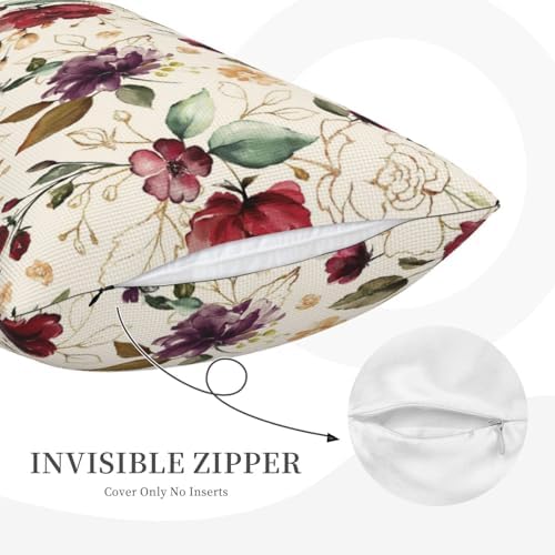 Rose Pillow Covers Vintage Gold Flowers Leaves Decorative Throw