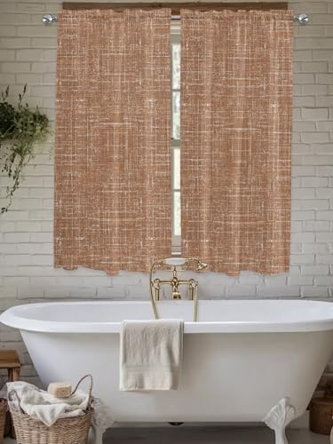Window Curtains 72 Inch Length, Brown Rod Pocket Window Treatment