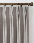 NICETOWN Pinch Pleat Heather Grey Linen Curtains 108" Long 2 Panels