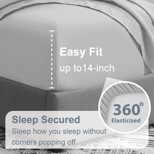 Swift Home Twin XL 4 Piece Sheet Set, Ultra-Soft, Light Gray