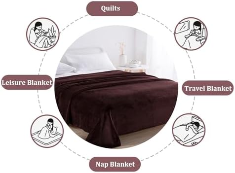 Solid Flannel Fleece Blanket,Plush Throw Fuzzy Lightweight Microfiber
