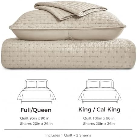 zovinhome 100% Cotton Quilt King Size Bedding Sets with 2 Pillow