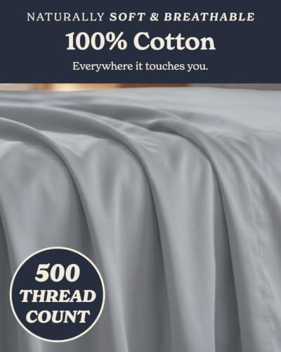 Beckham Hotel Collection 100% Cotton Twin XL Sheet Set, 3-Piece, Light