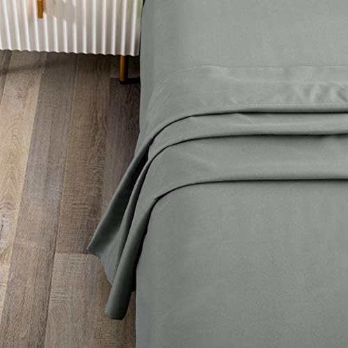 Sfoothome Gray Bedding Top Sheet - Flat Sheet for King Mattress