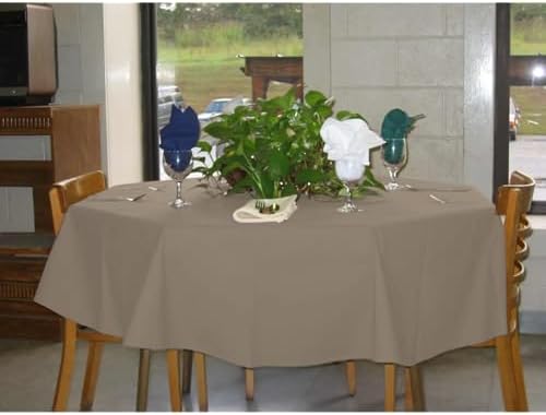 Intedge TCM90R Tablecloth, 90" Dia., Round, Hemmed Edge, 65/35