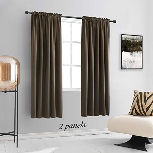 DONREN Blackout Rod Pocket Curtain Panels - Thermal Insulated Curtains