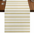 Cream Striped Table Runner 72 Inch Long Dresser Scarves Linen