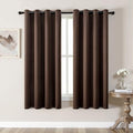 MIULEE Chocolate Brown Blackout Bedroom Curtains Drape 72 Inch Long