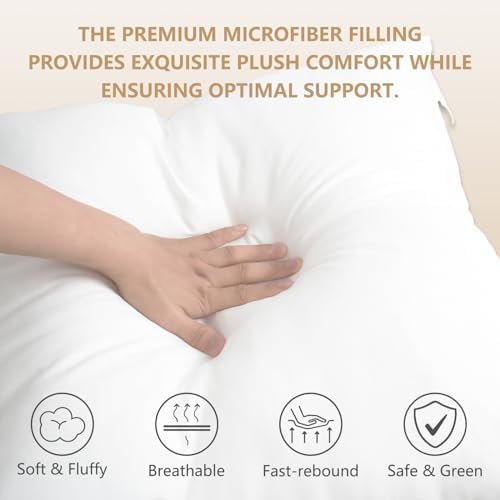 Obruosci Luxury Pillow Inserts, Pack of 4, 20 x 20 inches