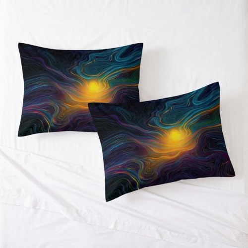 King Duvet Cover Set Technological Light and Shadow Lines Textures