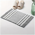 Chenille Bath Rug 2 Pcs Chenille Floor Mat Soft Bathroom Mat Stripes