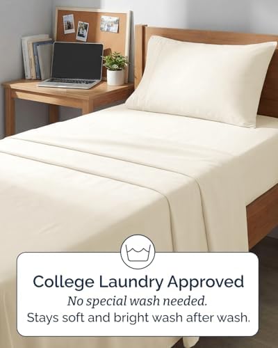Twin XL Size 3 Piece Sheet Set - Breathable & Cooling Sheets - Off