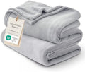Bedsure GentleSoft Fleece Blankets Queen Size Light Grey - Bed Blanket