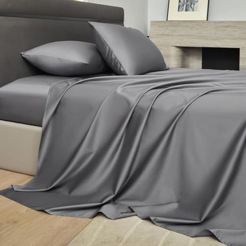 PURE ERA King Size Sheets Set Long Staple Cotton Sateen Cooling Bed