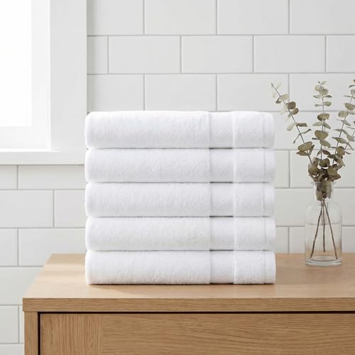 Solid Cotton Washcloths, 13" x 13" Soft Absorbent Reusable Face Cloth