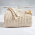 100% Turkish Cotton Waffle Blanket Cal King - Cozy, Airy, Lightweight